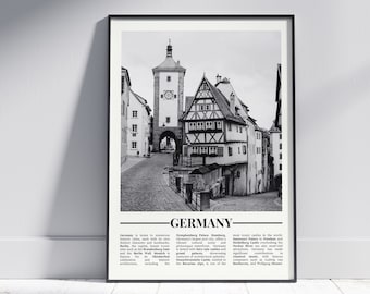 Germany Black and White Poster, Germany Print, Germany Wall Art, Germany Gift, Germany Photo, Germany Home Decor, Germany Travel, Version 1