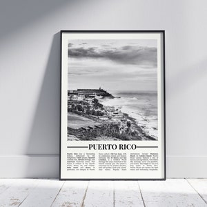 Puerto Rico schwarz weiß Poster, Puerto Rico Druck, Puerto Rico Wandkunst, Puerto Rico Geschenk, Puerto Rico Foto, PR, Version 2