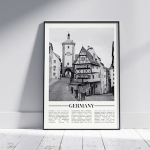 Pôster preto e branco da Alemanha, impressão da Alemanha, arte de parede da Alemanha, presente da Alemanha, foto da Alemanha, decoração de casa da Alemanha, viagem pela Alemanha, versão 1