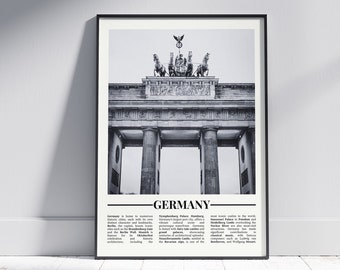 Germany Black and White Poster, Germany Print, Germany Wall Art, Germany Gift, Germany Photo, Germany Home Decor, Germany Travel, Version 4