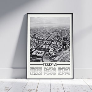 Cartaz preto e branco de Yerevan, impressão de Yerevan, arte de parede de Yerevan, presente de Yerevan, foto de Yerevan, arte da Armênia, presente da Armênia
