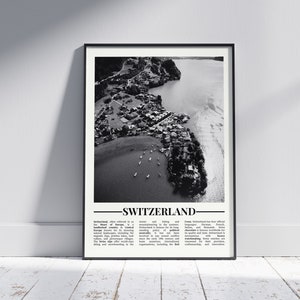 Switzerland Black and White Poster, Switzerland Print, Switzerland Wall Art, Switzerland Gift, Switzerland Photo, Version 2