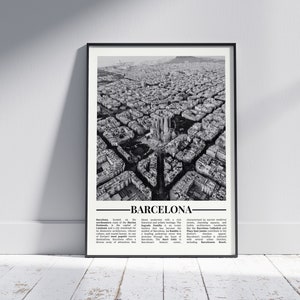 Barcelona schwarz weiß Poster, Barcelona Print, Barcelona Wandkunst, Barcelona Geschenk, Barcelona Foto, Spanien Geschenk, Spanien Poster, Version 1