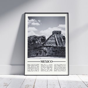 Mexico Black and White Poster, Mexico Print, Mexico Wall Art, Mexico Gift, Mexico Photo, Mexico Home Decor, Mexico Travel, Version 2
