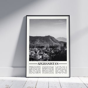 Afghanistan Black and White Poster, Afghanistan Print, Afghanistan Wall Art, Afghanistan Gift, Afghanistan Photo, Version 2