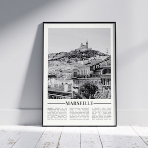Marseille Schwarzweiß Poster, Marseille Druck, Marseille Wandkunst, Marseille Geschenk, Marseille Foto, Frankreich Kunst, Frankreich Geschenk
