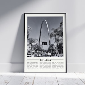 Tijuana Black and White Poster, Tijuana Print, Tijuana Wall Art, Tijuana Gift, Tijuana Photo, Mexico Poster, Mexico Gift, Version 1