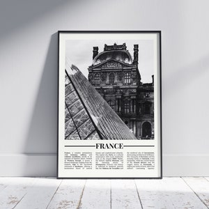 France Black and White Poster, France Print, France Wall Art, France Gift, France Photo, France Home Decor, France Travel, Version 1