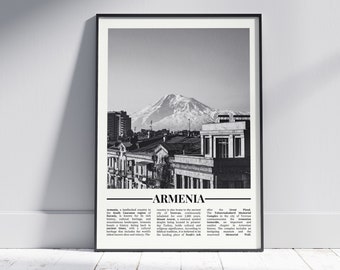 Armenien Schwarzweiß Poster, Armenien Druck, Armenien Wandkunst, Armenien Geschenk, Armenien Foto, Armenien Wohnkultur