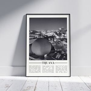 Tijuana Black and White Poster, Tijuana Print, Tijuana Wall Art, Tijuana Gift, Tijuana Photo, Mexico Poster, Mexico Gift, Version 2