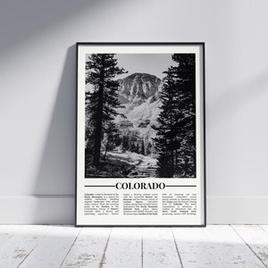 Colorado Black and White Poster, Colorado Print, Colorado Wall Art, Colorado Gift, Colorado Photo, United States Poster, USA Gift