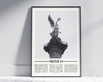 Mexico Black and White Poster, Mexico Print, Mexico Wall Art, Mexico Gift, Mexico Photo, Mexico Home Decor, Mexico Travel, Version 1