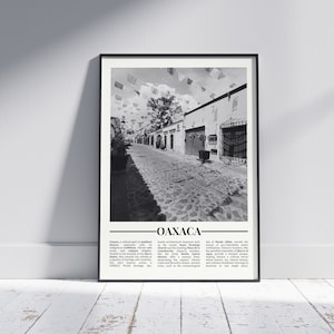 Oaxaca Black and White Poster, Oaxaca Print, Oaxaca Wall Art, Oaxaca Gift, Oaxaca Photo, Mexico Poster, Mexico Gift, Version 2
