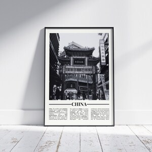 China Schwarzweiss Poster, China Print, China Wandkunst, China Geschenk, China Foto, Chinesische Kunst, Chinesisches Geschenk