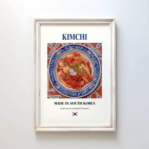 Kimchi Poster, Traditionelles koreanisches Essen Wandkunst, Küche & Café Dekor, perfektes Geschenk für Feinschmecker, Food lover, Kimchi Print