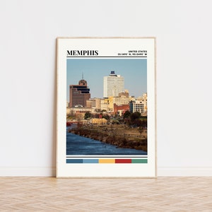 Memphis Poster, Memphis Print, Memphis Art, Memphis Travel Poster, Memphis Wall Decor, Memphis Gift Custom City Print, Tennessee