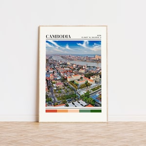 Cambodia Poster, Cambodia Print, Cambodia Art, Cambodia Travel Poster, Cambodia Wall Decor, Cambodia Gift Custom Travel Print, Cambodia