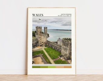 Wales Poster, Wales Print, Wales Art, Wales Travel Poster, Wales Wall Decor, Wales Gift, Wales Custom City Print, Europe, United Kingdom
