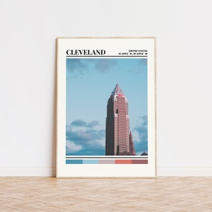 Cleveland Poster, Cleveland Print, Cleveland Art, Cleveland Travel Poster, Cleveland Wall Decor, Cleveland Gift, Custom City Print, Ohio