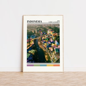 Indonesia Print, Indonesia Poster, Indonesia Wall Art, Indonesia Travel Poster, Indonesia Decor, Indonesia Gift, Indonesia Custom Print