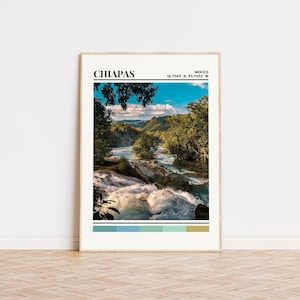Chiapas Poster, Chiapas Print, Chiapas Art, Chiapas Travel Poster, Chiapas Wall Decor, Chiapas Gift Custom City Print, Chiapas, Mexico