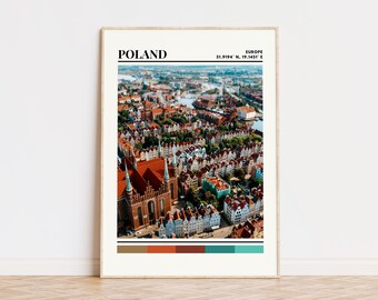 Cartel de Polonia, impresión de Polonia, arte de Polonia, cartel de viaje de Polonia, decoración de pared de Polonia, regalo de Polonia, impresión de viaje personalizada de Polonia, Polonia, Europa
