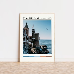 Cartel de Viña del Mar, impresión de Viña del Mar, arte de Viña del Mar, cartel de viaje de Viña del Mar, decoración de la pared de Chile, impresión de regalo personalizado de Chile, Chile