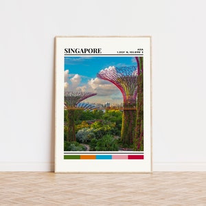 Singapore Poster, Singapore Print, Singapore Art, Singapore Travel Poster, Singapore Wall Decor, Singapore Gift Custom City Print