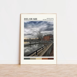 Delaware Poster, Delaware Print, Delaware Art, Delaware Travel Poster, Delaware Wall Decor, Delaware Gift, Delaware Custom City Print