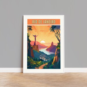 Rio de Janeiro Travel Poster, Rio de Janeiro Print, Rio Wall Art, Rio Artwork, Brazil Wall Decor, Rio Gift, Brazil Print, Brazil Poster