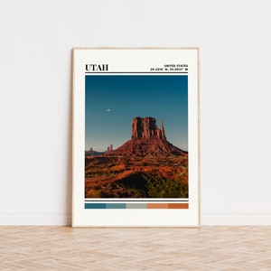 Utah Poster, Utah Print, Utah Art, Utah Travel Poster, Utah Wall Decor, Utah Gift, Utah Custom City Print, Utah Home Decor, Utah Photo