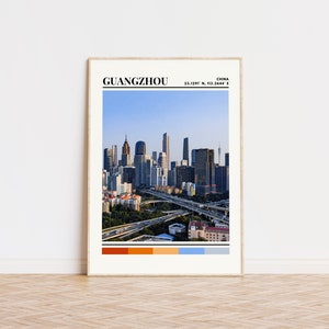 Guangzhou Poster, Guangzhou Print, Guangzhou Art, Guangzhou Travel Poster, Guangzhou Wall Decor, Guangzhou Gift Custom City Print, China