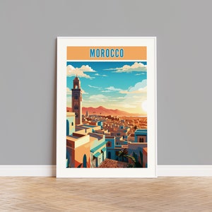 Affiche de voyage Maroc, impression Maroc, Art mural Maroc, oeuvre Maroc, décoration murale Maroc, Maroc cadeau, Maroc impression personnalisée, Maroc