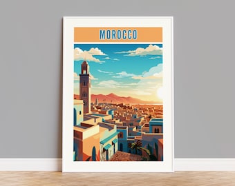 Morocco Travel Poster, Morocco Print, Morocco Wall Art, Morocco Artwork, Morocco Wall Decor, Morocco Gift, Morocco Custom Print, Morocco