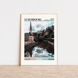 Luxembourg Poster, Luxembourg Print, Luxembourg Art, Luxembourg Travel Poster, Luxembourg Wall Decor, Luxembourg Gift Custom City Print