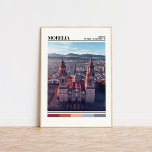 Morelia Poster, Morelia Print, Morelia Art, Morelia Travel Poster, Morelia Wall Decor, Morelia Gift, Morelia Custom City Print, Mexico Print