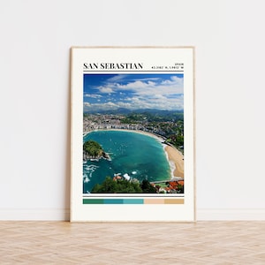 San Sebastian Poster, San Sebastian Poster, San Sebastian Kunst, San Sebastian Reise Poster, San Sebastian Dekor, Spanien Druck, Spanien Poster