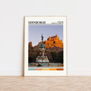 Cartel de Edimburgo, impresión de Edimburgo, arte de Edimburgo, cartel de viaje de Edimburgo, decoración de la pared de Edimburgo, regalo de Edimburgo, impresión personalizada de la ciudad de Edimburgo