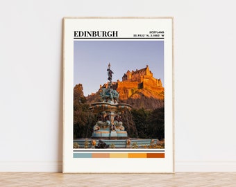 Edinburgh Poster, Edinburgh Print, Edinburgh Art, Edinburgh Travel Poster, Edinburgh Wall Decor, Edinburgh Gift, Edinburgh Custom City Print