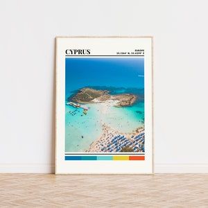 Cyprus Poster, Cyprus Print, Cyprus Art, Cyprus Travel Poster, Cyprus Wall Decor, Cyprus Gift Custom City Print, Cyprus, Europe