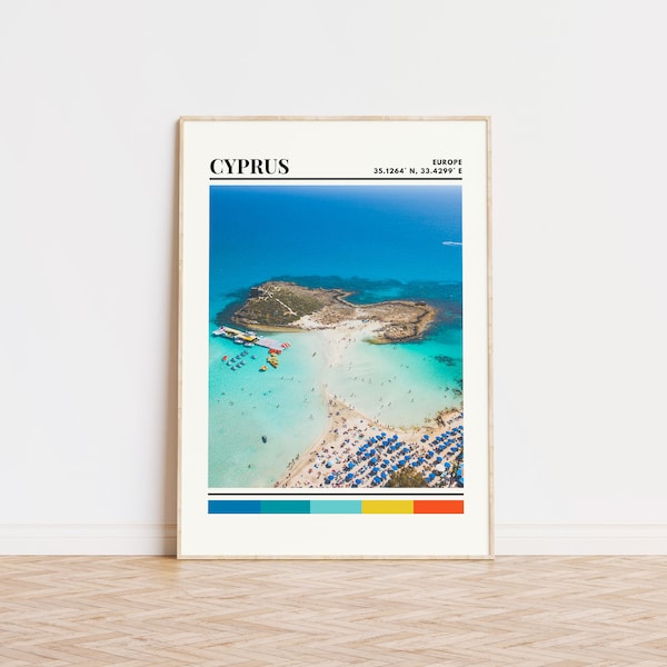 Cyprus Poster, Cyprus Print, Cyprus Art, Cyprus Travel Poster, Cyprus Wall Decor, Cyprus Gift Custom City Print, Cyprus, Europe