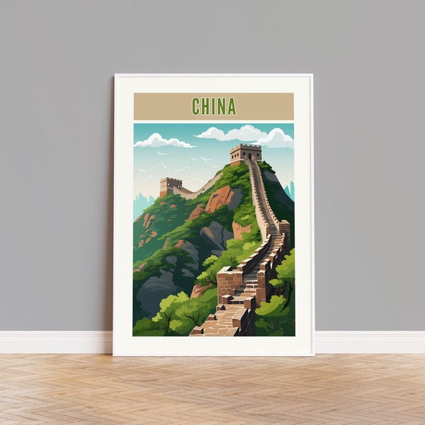 China Travel Print, China Poster, China Wall Art, China Artwork, China Wall Decor, China Gift, The Great Wall Print, China Photo, China Map