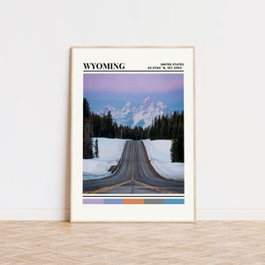Wyoming Poster, Wyoming Print, Wyoming Art, Wyoming Travel Poster, Wyoming Wall Decor, Wyoming Gift, Wyoming Custom City Print, Wyoming Map