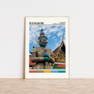Bangkok Poster, Bangkok Print, Bangkok Art, Bangkok Travel Poster, Bangkok Wall Decor, Bangkok Gift Custom City Print, Thailand