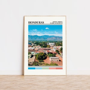 Honduras Poster, Honduras Druck, Honduras Kunst, Honduras Reiseplakat, Honduras Wanddekor, Honduras Geschenk, Honduras benutzerdefinierte Karte Druck