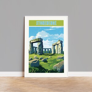 Stonehenge Travel Poster, Stonehenge Print, Stonehenge Wall Art, Stonehenge Artwork, Stonehenge Gift, Stonehenge Custom Print, England, UK