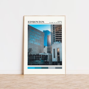 Edmonton Poster, Edmonton Print, Edmonton Art, Edmonton Travel Poster, Edmonton Wall Decor, Edmonton Gift, Edmonton Custom City Print Canada