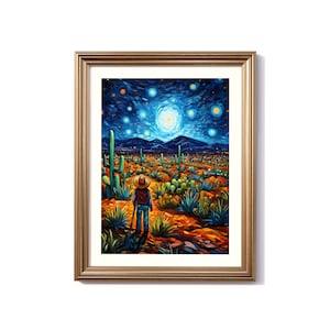 Mexico Van Gogh-Inspired Digital Painting, Mexico Travel Print, Mexico Poster, Mexico Decor, Mexico Van Gogh Style Art