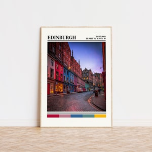 Affiche d'Édimbourg, impression d'Édimbourg, art d'Édimbourg, affiche de voyage d'Édimbourg, décor de mur d'Édimbourg, cadeau d'Édimbourg, impression personnalisée de ville d'Édimbourg