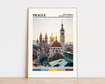 Prague Poster, Prague Print, Prague Art, Prague Travel Poster, Prague Wall Decor, Prague Gift, Prague Custom City Print, Czech Republic